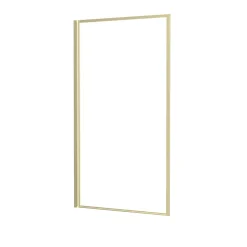 Pare-baignoire rabattable 140 x 80 cm, profilés alu doré brossé, Galedo Golden Edge