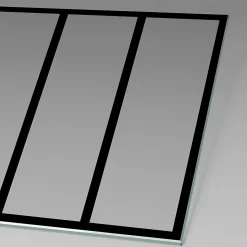Pare-baignoire rabattable, 70 x 130 cm, verre 5 mm, profilé noir, décor industrielle, Schulte