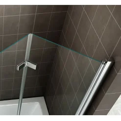Pare-baignoire rabattable BALY en verre 6 mm transparent 100 x 140 cm