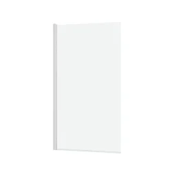 Pare-baignoire rabattable 130 x 70 cm, profilés alu blanc mat, Galedo Essentiel
