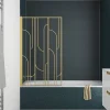 Pare-baignoire rabattable 140 x 80 cm, profilés alu doré, Galedo Art Deco