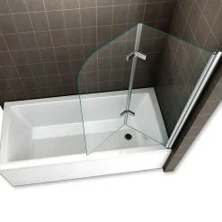 Pare-baignoire rabattable BALY en verre 6 mm transparent 110 x 140 cm