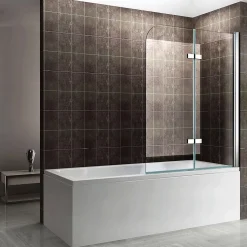 Pare-baignoire rabattable BALY en verre 6 mm transparent 110 x 140 cm