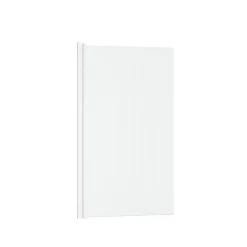 Pare-baignoire rabattable 140 x 80 cm, profilés alu blanc, verre ondulé, Galedo Wave