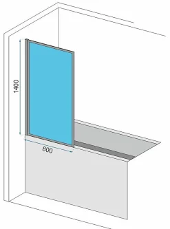 Pare-Baignoire REA Lagos-1 Fix 80 Black