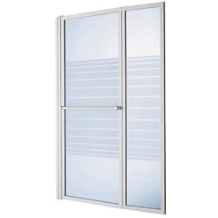 Pare-baignoire relevable 2 volets profilés blanc 140 x 104 cm Ecume