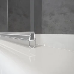 Pare-baignoire Schulte - 70x130 cm - réversible - rabattable - volet pivotant - verre 5 mm - transparent - blanc