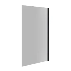 Pare-baignoire 80x140 cm verre anticalcaire 6mm fixe en aluminium Noir mat ESSEBAGNO