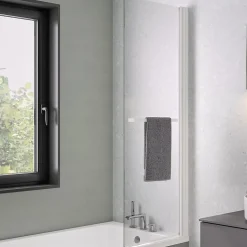 Pare-bain fixe Kinedo Columba 1 volet relevable 75x150 blanc