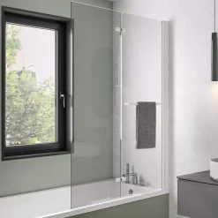 Pare-bain fixe Kinedo Columba 2 volets relevables 110x150 blanc