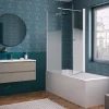 Pare-bain Kinedo Smart Design Orion pivotant pour montage avec Smart Design Hydra/Lyra 75 blanc verre sérigraphié cosmos