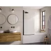 Pare-bain pivotant Kinedo Smart Design Lyra 80 gris noir grainé verre transparent