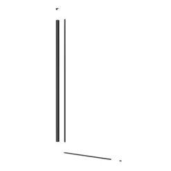 Pare-muret 110x100cm Paroi en verre Crystal Glass 8 mm anticalcaire, avec bras et profilés noir mat (SATBWIS110KSPRC)