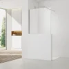 Pare-muret 100x100cm Paroi en verre Crystal Glass 8 mm anticalcaire, avec bras et profilés chrome brillant (SATBWIS100PR)
