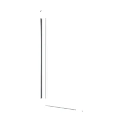 Pare-muret 100x90cm Paroi en verre Crystal Glass 8 mm anticalcaire, avec bras et profilés chrome brillant (SATBWIS90KSPR)