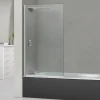 Paroi de baignoire fixe + pivotant gauche en verre sécurité ép 6mm anti calcaire, L85 x H147 cm, chrome, SUPERBAN Alsace Sport