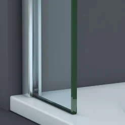 Paroi de baignoire fixe en verre sécurité transparent ép 6mm anti calcaire, L100 x H147 cm, chrome, SUPERBAN Mont Blanc CC