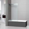 Paroi de baignoire fixe en verre sécurité transparent ép 6mm anti calcaire, L120 x H147 cm, chrome, SUPERBAN Mont Blanc CC