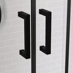 Paroi de douche à double porte coulissante 120 x 160 cm, profilé noir mat laqué, Galedo Factor X
