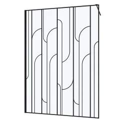 Paroi de douche à l'italienne l.140 x H.195 cm profilés noirs, Galedo Art Déco
