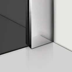 Paroi de douche à l'Italienne 120x200cm -8mm verre trempé foncé alu chromé avec barre de fixation 140cm et pince à 360 degré