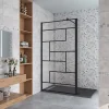 Paroi de douche à l'italienne 70x200cm avec volet pivotant 40cm - 8mm verre anticalcaire - barre de fixation carrée 140cm