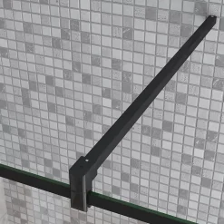 Paroi de douche à l'italienne 70x200cm avec volet pivotant 40cm - 8mm verre anticalcaire - barre de fixation carrée 140cm
