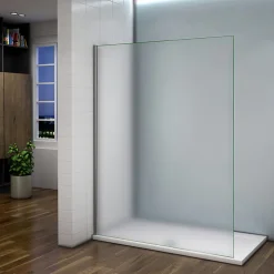Paroi de douche à l'italienne dépolie - Profilé en alu chromé - paroi fixe sablé - 8mm verre anticalcaire - 120x200cm