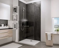 Paroi de douche à l’italienne Newstyle l. 100 x H.190 cm profilé chromé