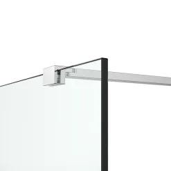Paroi de douche à l'italienne fixe l.80 x H.195 cm, bandes miroir, profilés alu chrome, GoodHome Ledava