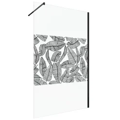 Paroi de douche à l'italienne noir Galedo Jungle sérigraphié 120cm
