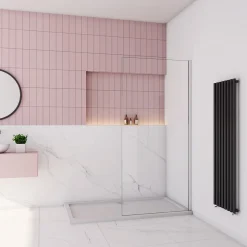 paroi de douche à l'italienne fixe 70x200cm,style atelier,Profilé en aluminium chromé,en 8mm verre anticalcaire,sans receveur