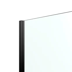 Paroi de douche à l'italienne fixe avec volet l.80+45 x H.195 cm, verre transparent, profilés alu noir, GoodHome Ledava