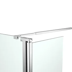 Paroi de douche à l'italienne fixe avec volet l.80+45 x H.195 cm, bandes miroir, profilés alu chrome, GoodHome Ledava