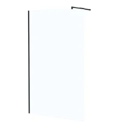 Paroi de douche à l'italienne H.195 x l.120 cm, ép. 5 mm, profilé noir, Galedo Essentiel