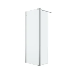 Paroi de douche à l'italienne fixe avec volet l.80+45 x H.195 cm, verre transparent, profilés alu chrome, GoodHome Ledava