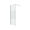 Paroi de douche à l'italienne fixe l.70 x H.195 cm, bandes miroir, profilés alu chrome, GoodHome Ledava