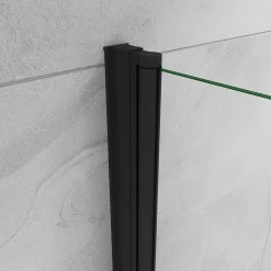 Paroi de douche à l'italienne pivotante mural - 8 mm verre anticalcaire, alu Noir - 45x200 cm