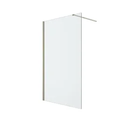 Paroi de douche à l'italienne fixe l.120 x H.195 cm, profilés alu finition doré brossé, GoodHome Ledava