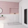 paroi de douche à l'italienne fixe 100x200cm,style atelier,Profilé en aluminium chromé,en 8mm verre anticalcaire,sans receveur