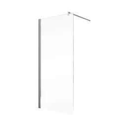 Paroi de douche à l'italienne l.120xH.190cm, Walk In, verre transparent anticalcaire 6mm, profilé chromé, Schulte NewStyle