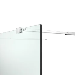 Paroi de douche à l'italienne centrale l.140 x 195 cm, profilés alu finition chrome, GoodHome Ledava