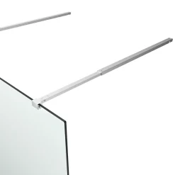 Paroi de douche à l'italienne centrale l.140 x 195 cm, profilés alu finition chrome, GoodHome Ledava