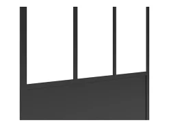 Paroi de douche à l'italienne style atelier - Noir mat - 100 x 200 cm - URBANIK