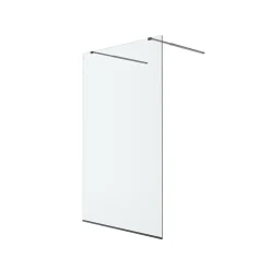 Paroi de douche à l'italienne centrale l.120 x 195 cm, profilés alu noir mat, GoodHome Ledava