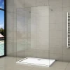 Paroi de douche à l'italienne 2 côtés ouvrants - Verre 8mm anticalcaire - 2 barres de fixation 70-120 cm - 148x200 cm