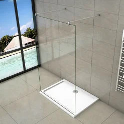 Paroi de douche à l'italienne 2 côtés ouvrants - Verre 8mm anticalcaire - 2 barres de fixation 70-120 cm - 148x200 cm