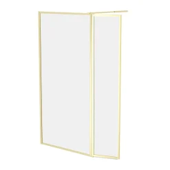 Paroi de douche à l'italienne fixe + volet pivotant 100+40 x 200 cm, Galedo Golden Edge