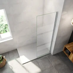 paroi de douche à l'italienne 80x190cm,6mm verre anticalcaire,paroi fixe avec bandes horizontales sérigraphiées