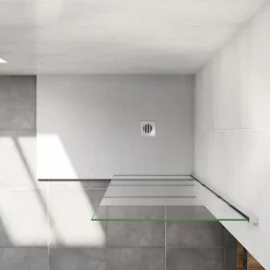 paroi de douche à l'italienne 80x190cm,6mm verre anticalcaire,paroi fixe avec bandes horizontales sérigraphiées